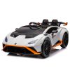 Lamborghini Huracan Sto 24V Kids Electric Ride-On Drift Car: Speeds 1.86-5.59 MPH, Ages 3-8, Foam Front Wheels, 360Â° Spin, LED Lights, Dynamic Music